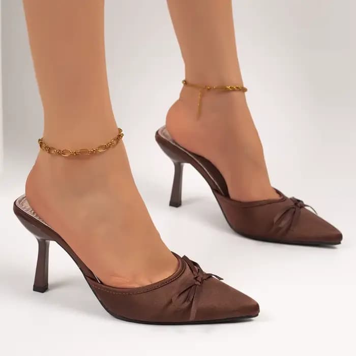 Nouvelles sandales sexy à bout fermé pour femmes 2026 – Élégantes sandales à talons hauts avec nœud de créateur pour banquets et soirées – Vente chaude