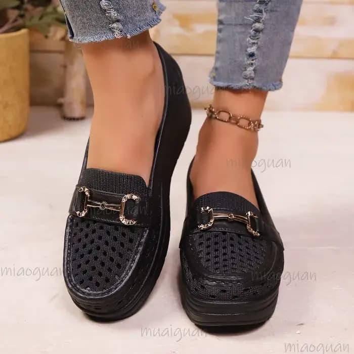 Mocassins compensés évidés pour femmes