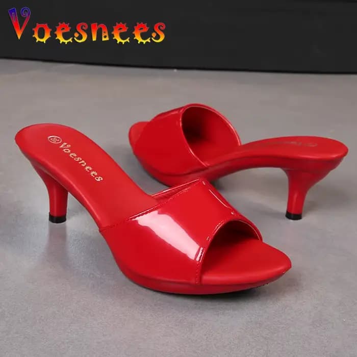 Mules à talons transparents pour femmes