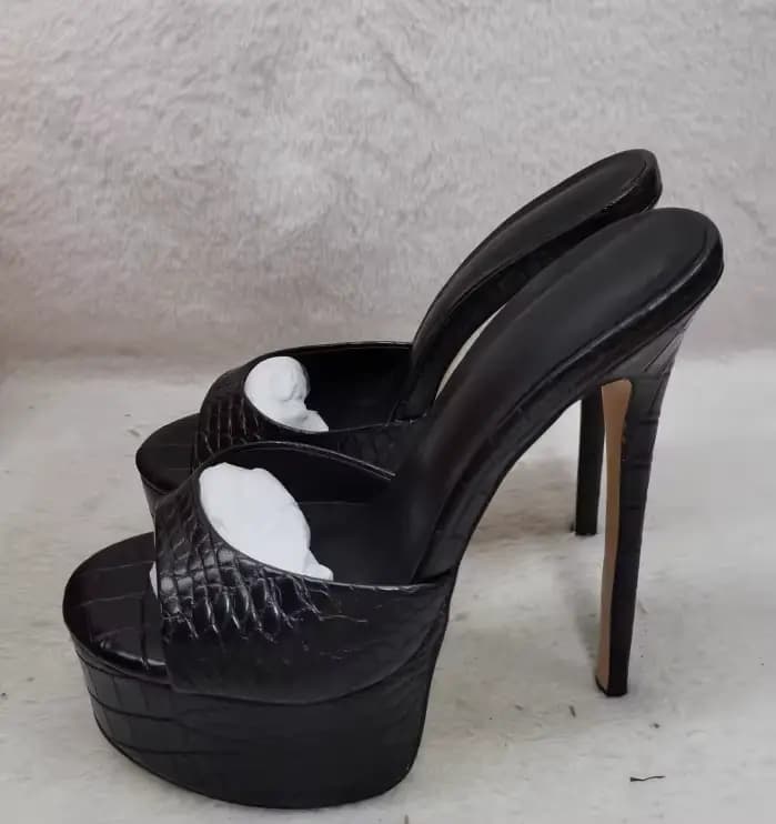 Sandales mules à plateforme pour femmes, mules décontractées à talons hauts à enfiler pour les soirées et les occasions habillées