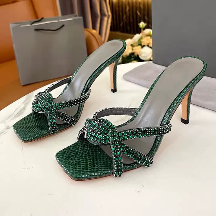 Pantoufles fines à talons hauts et bout carré pour femmes