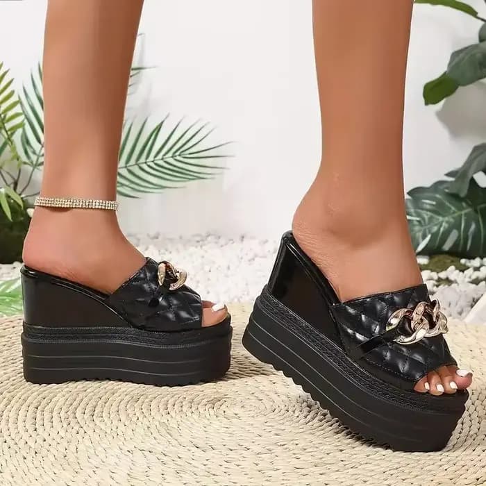 2025 nouvelles femmes sandales à talons compensés décontracté plate-forme diapositives