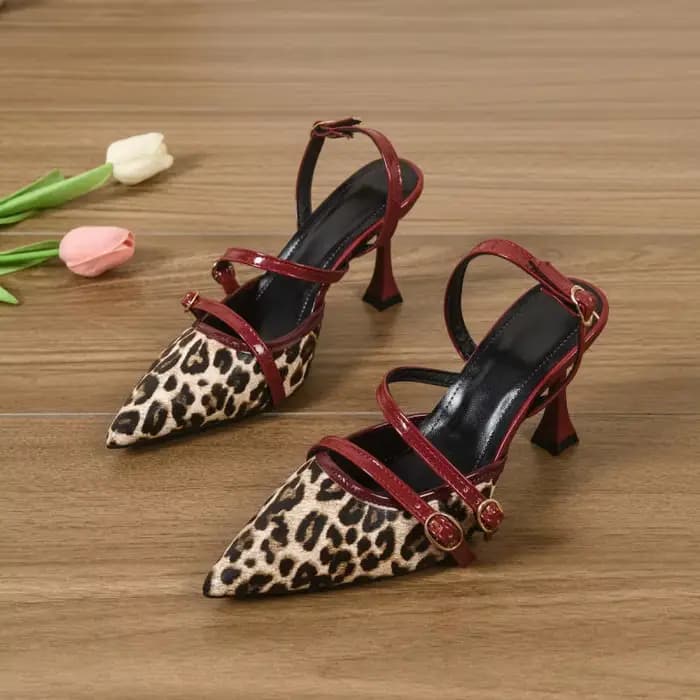 Escarpins sexy à talon haut motif léopard pour femme