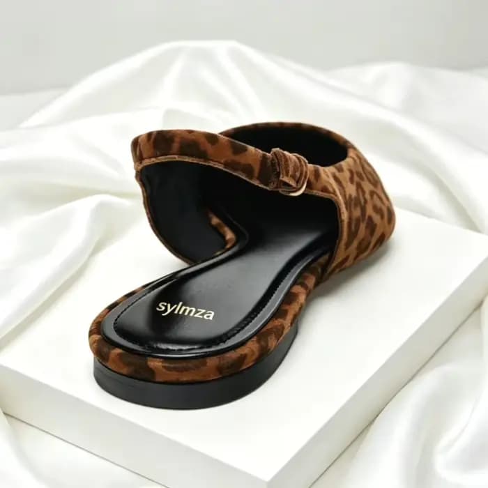 Sandales plates léopard De styliste pour femmes, chaussures plates Sexy à bout pointu, légères et confortables, sandales De plage Zapatos De Mujer