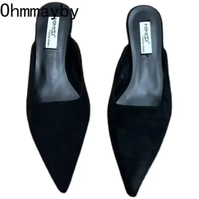Mules pointues à imprimé léopard pour femmes