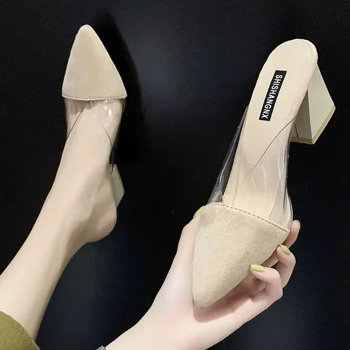 Mules pour femmes chaussures sandales transparentes nouveautés 2025 talons clairs pantoufles élégantes