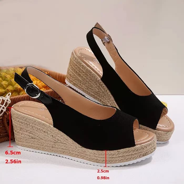 Sandales à talons épais pour femmes, chaussures d'été confortables et élégantes, plateforme imperméable, à enfiler, grande taille, pour un usage quotidien en extérieur