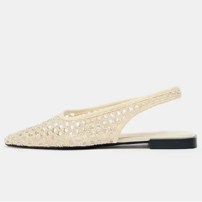Tissage maille respirant Mules sandales pour femmes été nouveau Slingback chaussures de plage décontracté bout carré mode ballerines dames