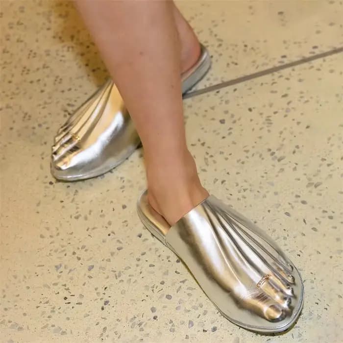 Mules plissées tendance pour femmes