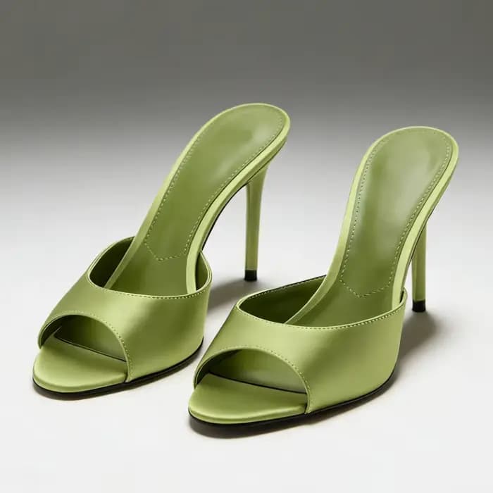 Sandales d'été 2026 en satin pour femme – Tongs confortables à bout ouvert
