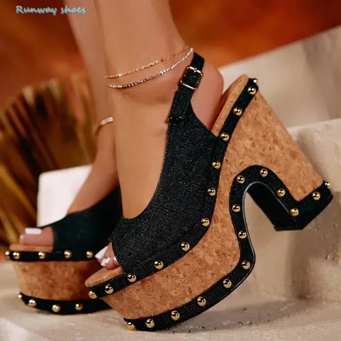 Sandales de Cowboy à orteils exposés pour femmes