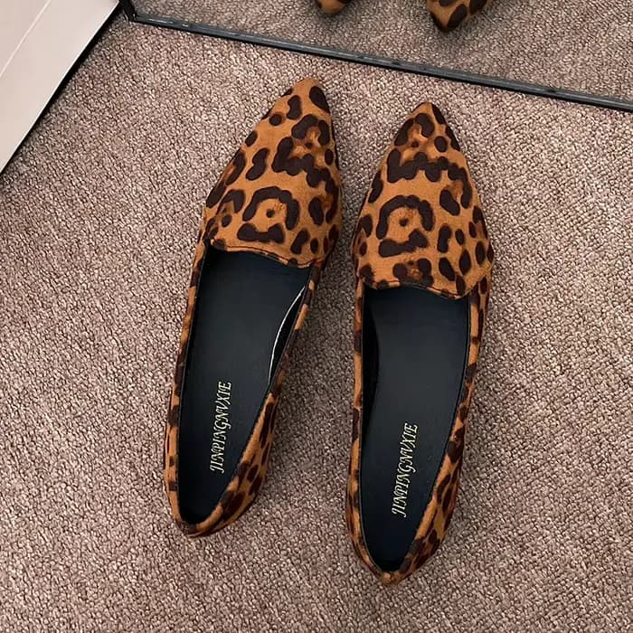 Nouvelle Collection 2026 – Escarpins Femme à Bout Pointu Imprimé Léopard