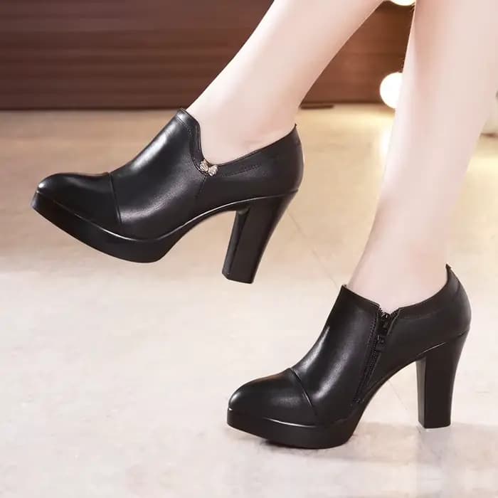 Escarpins à plateforme à talons carrés pour femme