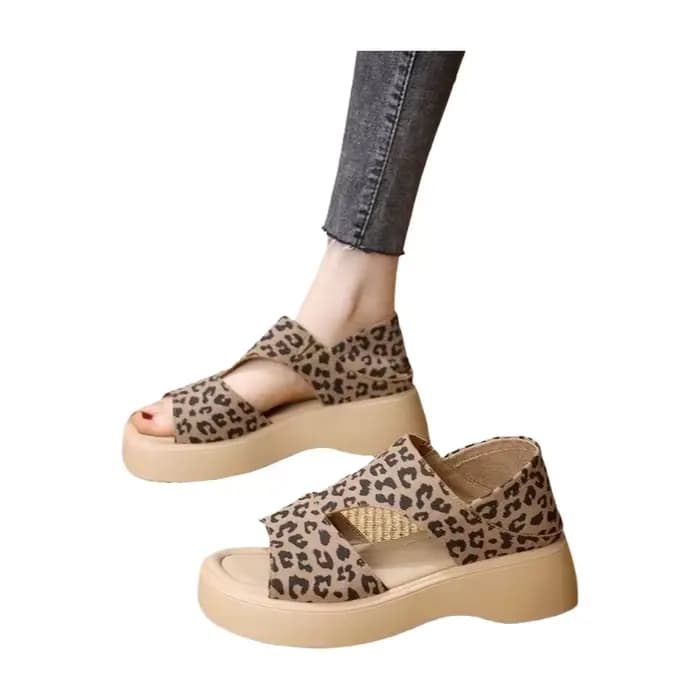 Sandales à talon épais style vintage français