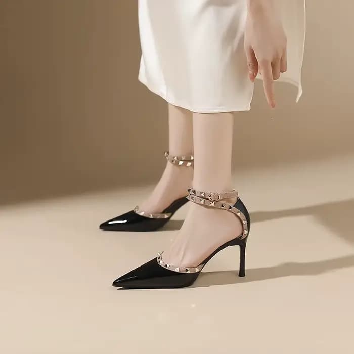 Sandales à talons hauts en peau de mouton
