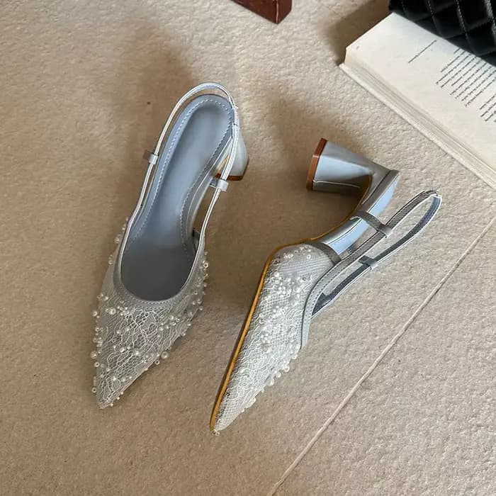 Escarpins à talons carrés roses pour femmes