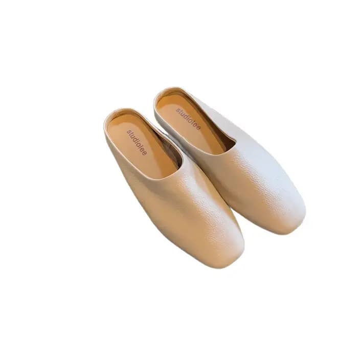 Mules confortables en cuir à enfiler pour femme