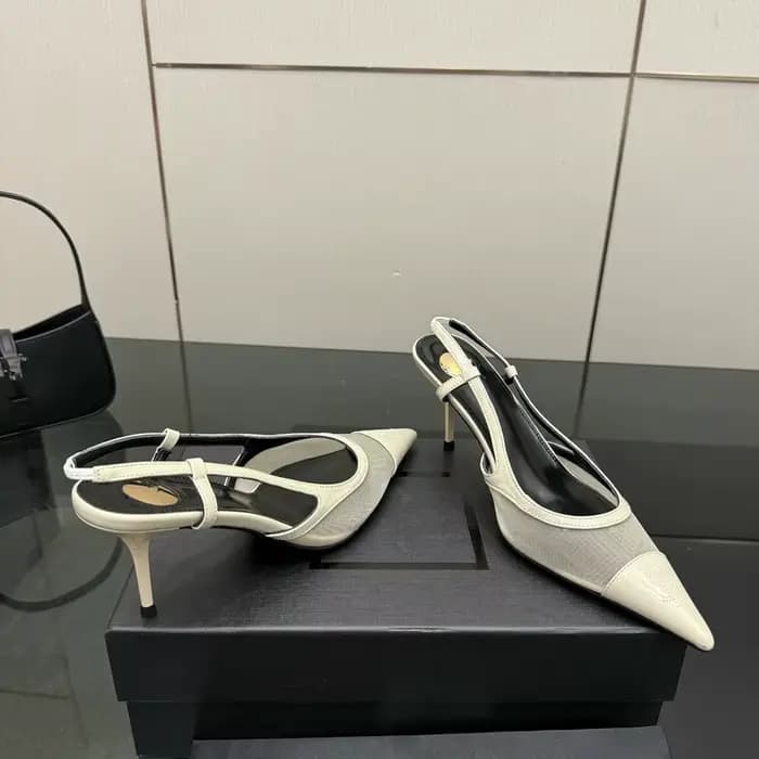 Nouvelles sandales européennes de haute couture 2026 à talons aiguilles, en tissu maillé assorti, à bout pointu, sexy et respirantes