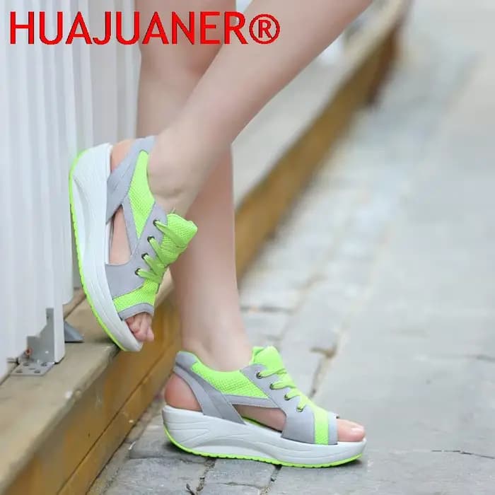 Sandales Femme 2026 Nouveauté Plateforme Chunky à Lacets Confortables Bout Ouvert Chaussures Décontractées d'Été Sportives pour Femmes