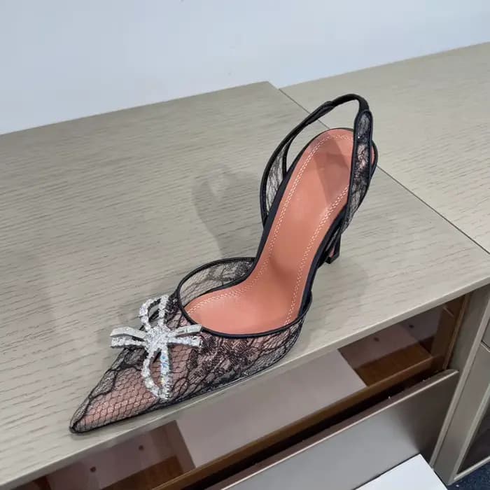 Escarpins d'été en dentelle à talons hauts pour femmes