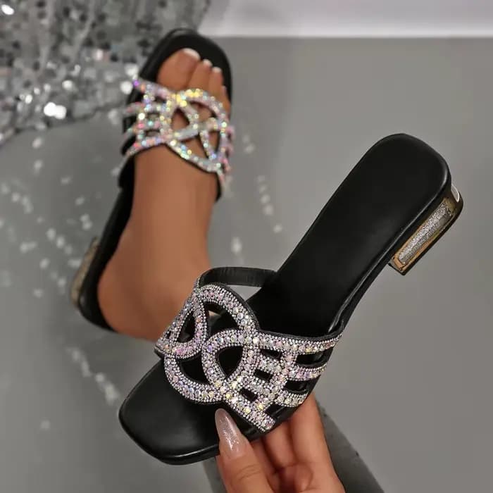 Sandales de luxe à talons bas pour femmes