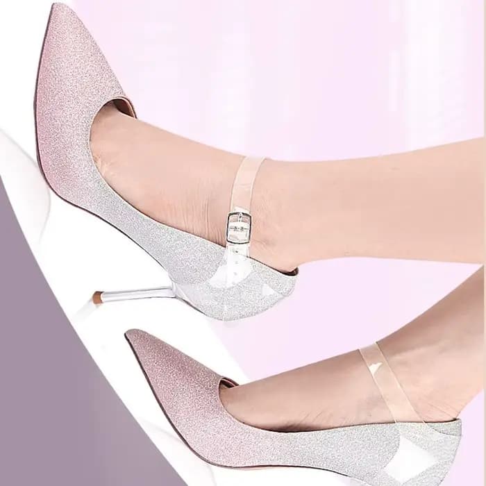 Sangles transparentes antidérapantes en TPU pour talons hauts