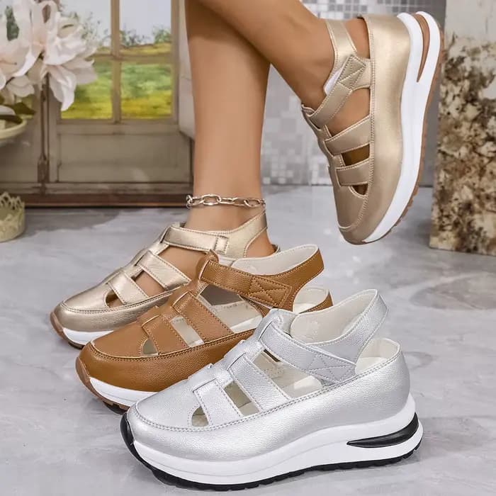 Sandales pour femmes, chaussures d'été, plateforme, talon compensé, gladiateur, confortables, décontractées, nouveauté, luxe, blanc, bout rond, en promotion