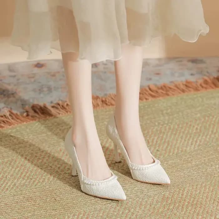 Talons hauts femmes nouvelle perle dentelle