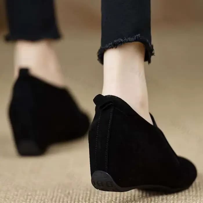 Femmes chaussures compensées 2025 automne nouveau confortable hauteur augmenter sans lacet