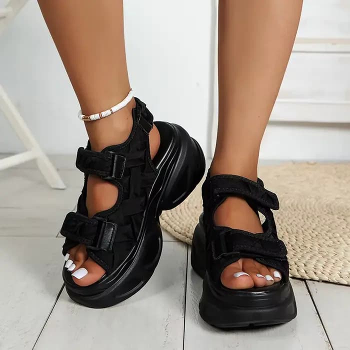 Sandales compensées blanches pour femme à plateforme