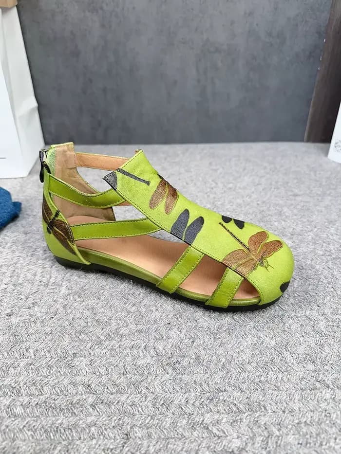 Birkuir évider sandales hautes bottes pour femmes en cuir véritable bout fermé