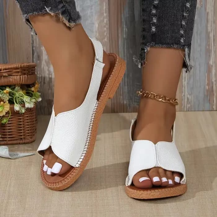 Sandales plates d'été pour femmes, chaussures d'extérieur confortables et ouvertes, nouvelle collection