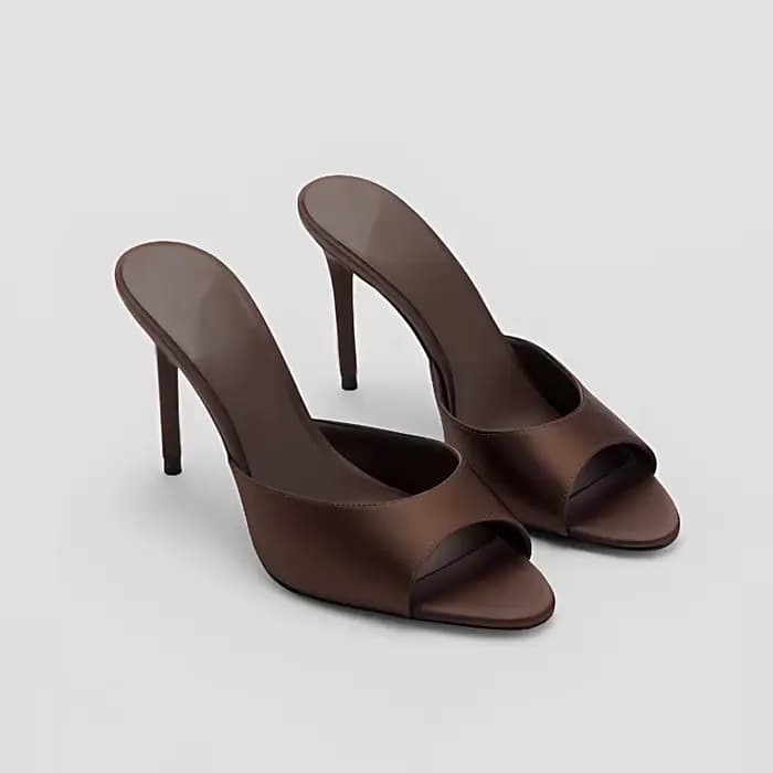 Sandales pour femmes 2026 – Nouveauté été – Chaussures femme en satin à bout ouvert