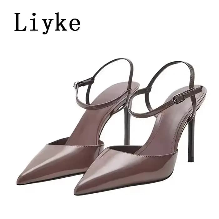 Sandales Liyke élégantes à bout pointu avec bride à boucle