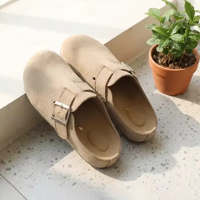 Mules en daim à plateforme pour femme