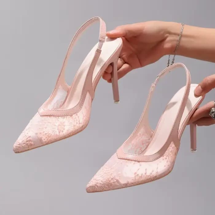 Chaussures de luxe en dentelle blanche à talons Super hauts pour femmes