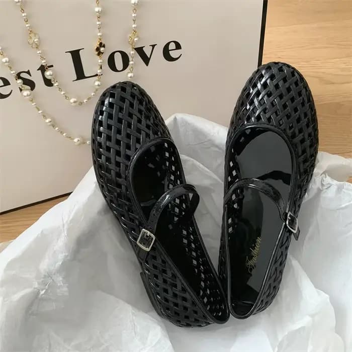 Sandales Baotou pour femmes, nouvelles sandales plates ajourées transparentes tendance pour l'été, chaussures décontractées pour femmes