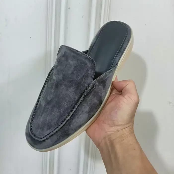 Chaussures mules d'été grande taille en cachemire et velours de peau de mouton