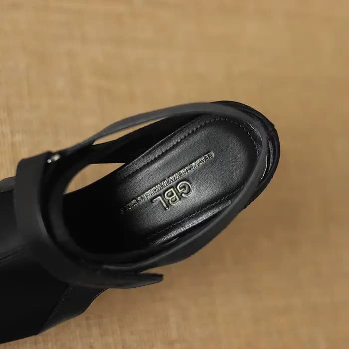 【JOCHEBED HU】 Sandales en cuir véritable faites à la main pour femmes