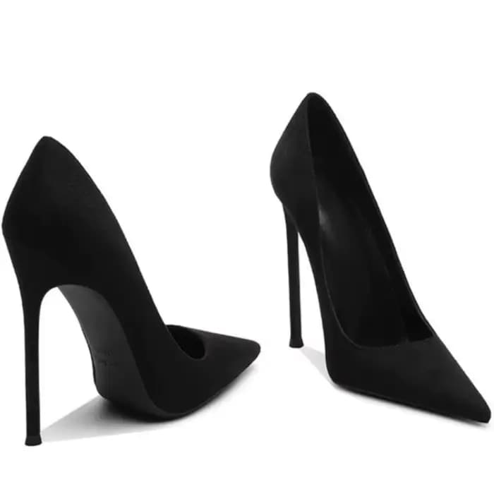 Chaussures à talons hauts en daim noir pour femmes