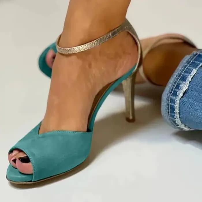 Chaussures à talons aiguilles pour femmes, sandales sexy à bout ouvert