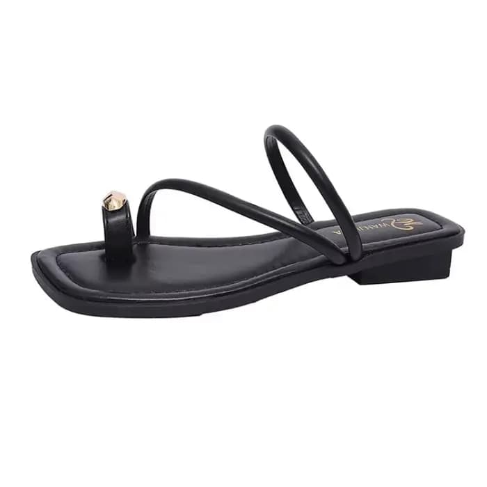 Sandales d'été pour femmes, tongs à décor métallique, chaussures à talon bas, sandales rétro marron pour femme, pour l'extérieur