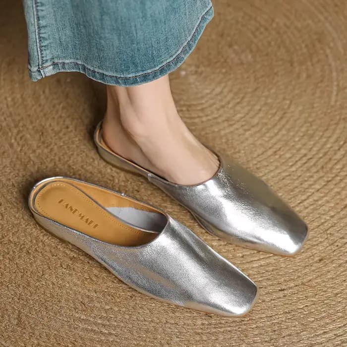 Nouvelles mules d'été 2026 pour femmes en cuir véritable