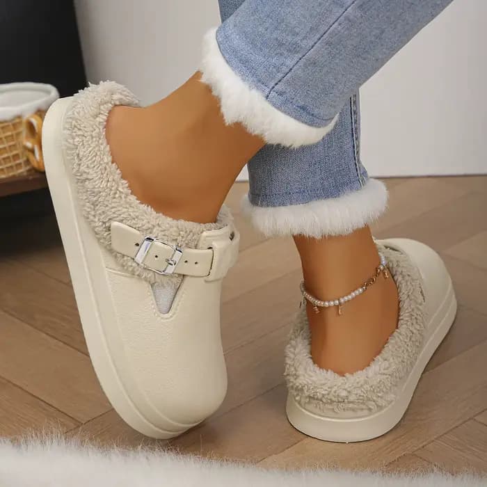 Mules imperméables en fourrure Eva pour femmes