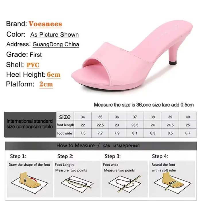 Mules à talons transparents pour femmes