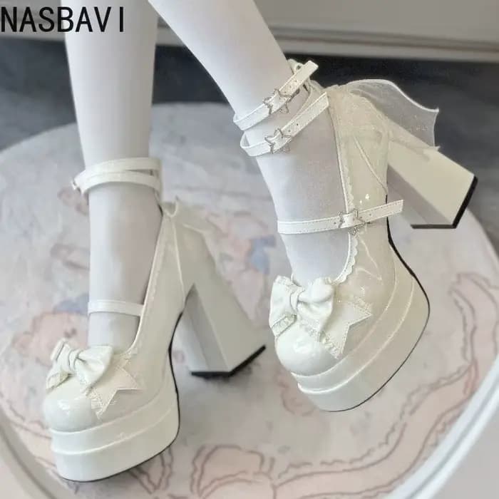 NASBAVI boîte de nuit plate-forme femmes Lolita pompes mode peu profonde chaussures à talons hauts 2025 printemps