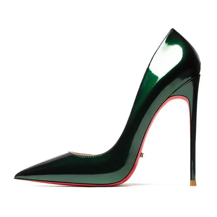 HLTINO 12 cm fond rouge talons hauts en cuir véritable chaussures de luxe femmes Super