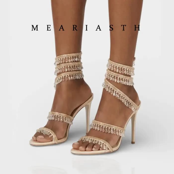 Sandales gladiateur à talons hauts noires pour femmes