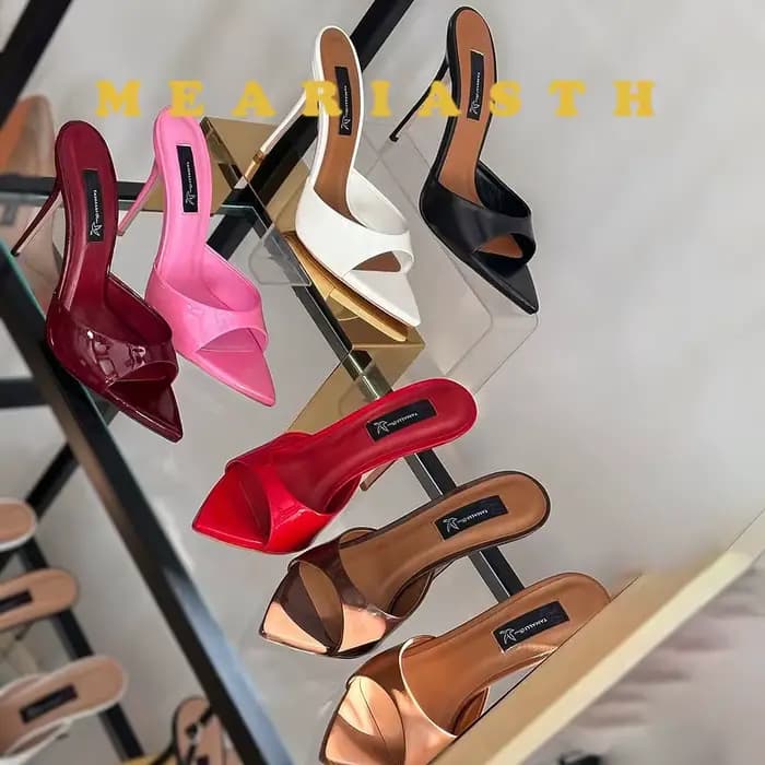 Chaussures pointues à talons hauts et bout ouvert pour femmes