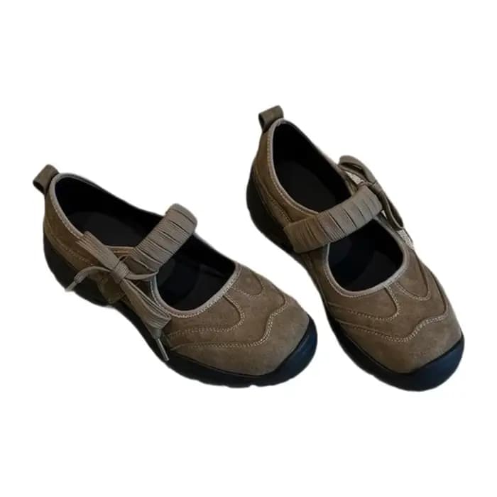 Chaussures Mary Jane à talon épais et surélevé en cuir décontractées pour femme